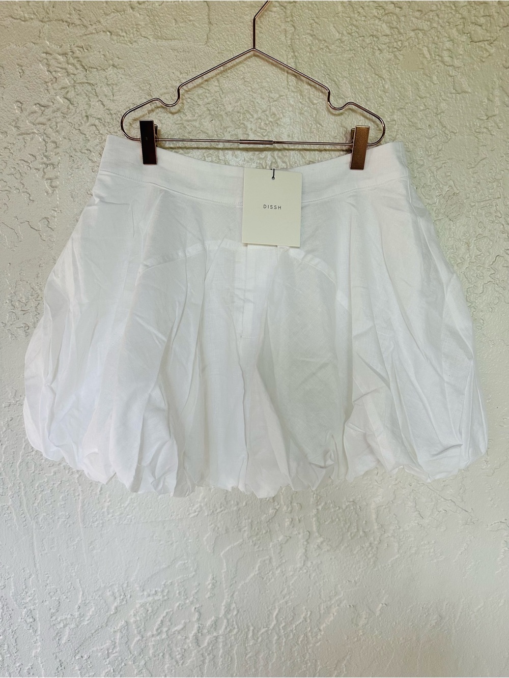New DISSH Maria High Rise Balloon Hem White Linen Cotton Mini Skirt Boho - Picture 6 of 11